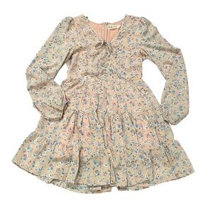 RUBY Sees Dress Women's Size 8 Floral Mini Long Sleeve Ruby SEEZ